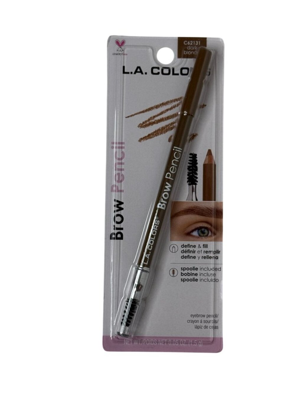 L.A. Colors Brow Pencil Dark Blonde C62131 With Spoolie New